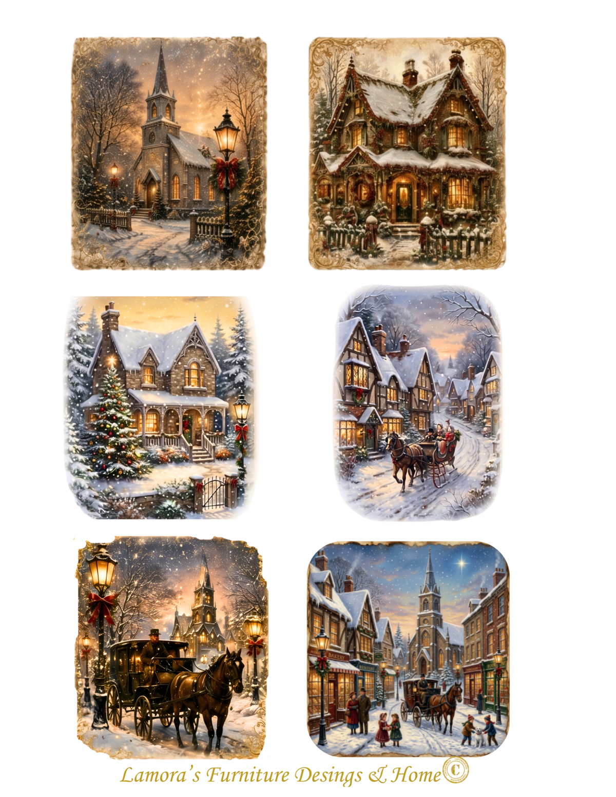 Rice Paper Christmas Village