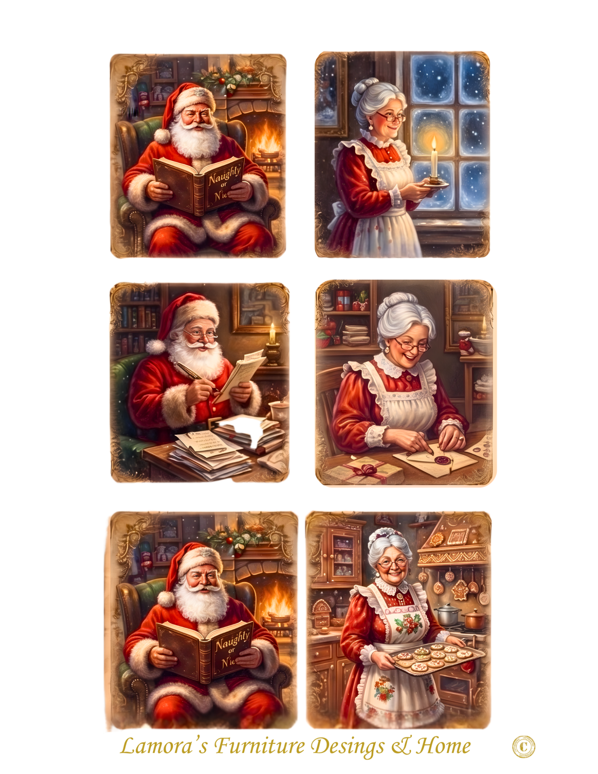 Rice Paper-Santa and Mrs. Santa