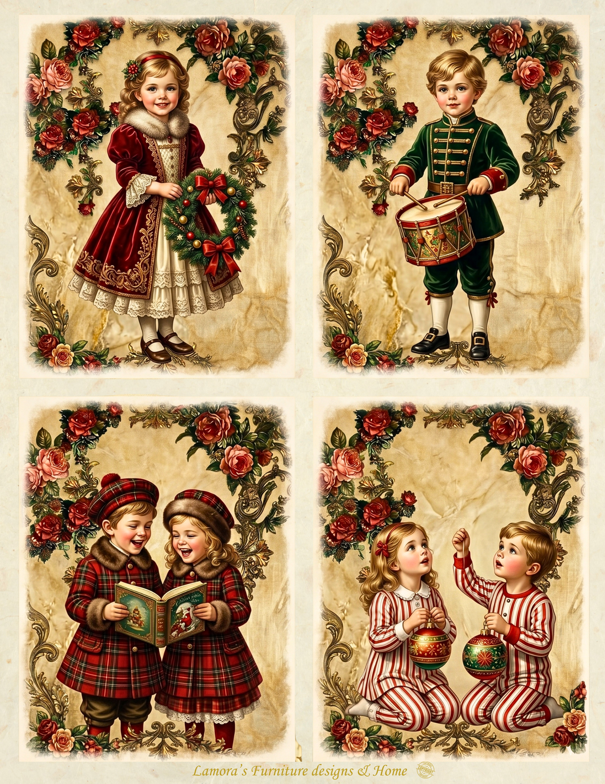 Rice Paper-The Joy of Christmas (textured background)