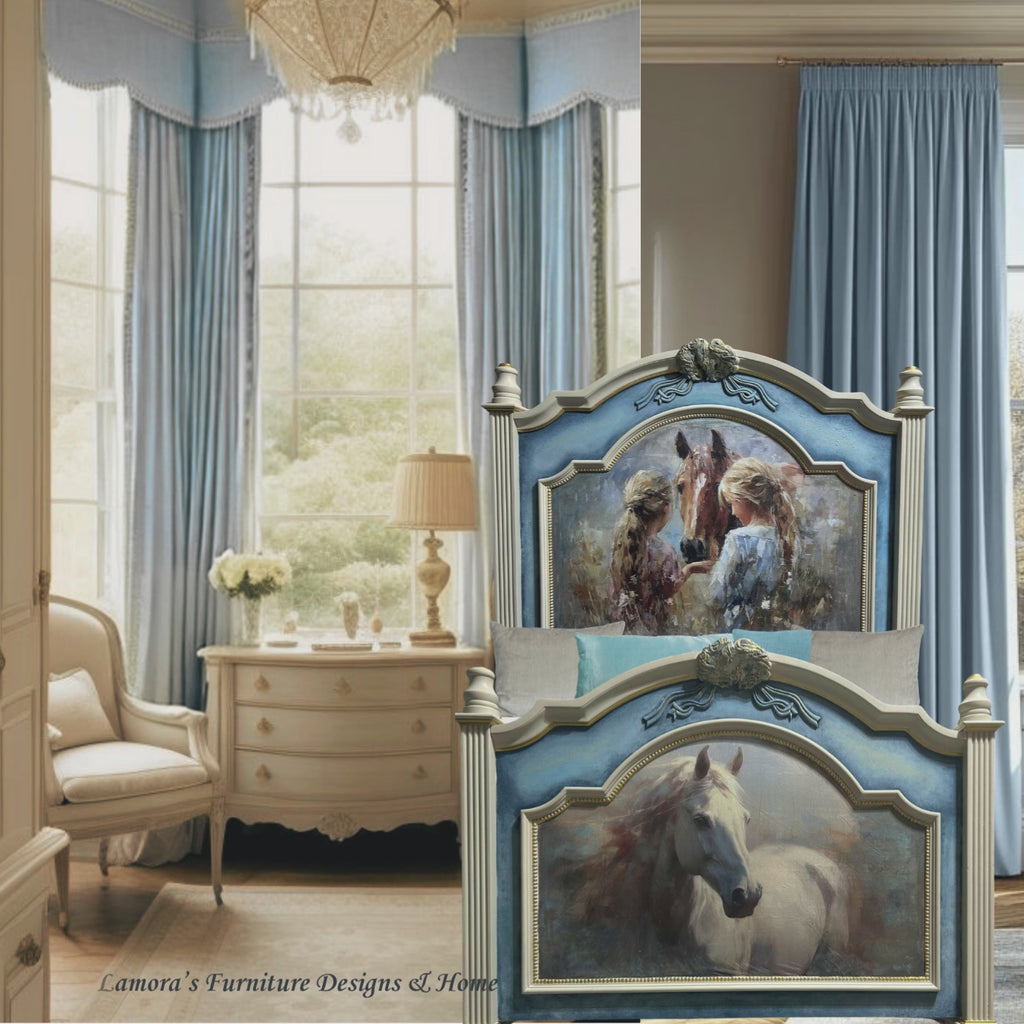 Twin  Bed Horse Design
